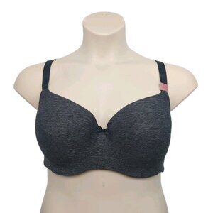 Lane Bryant Cacique Bra Lightly Lined Balconette Underwire Plus Size 44F Gray